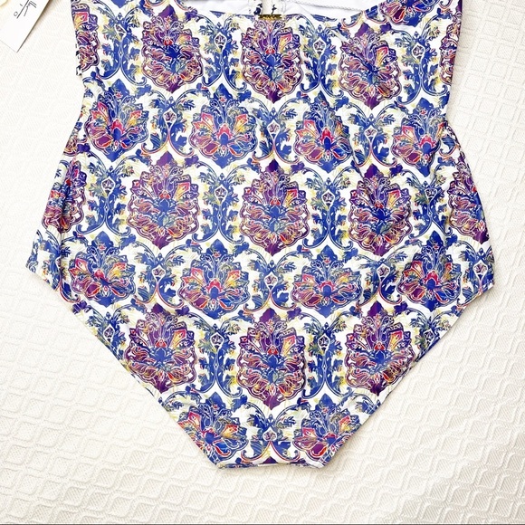 Nicole Miller One Piece Floral Swimsuit Plus Size 3X Nwt - Picture 7 of 8